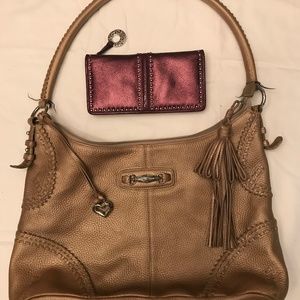 Brighton leather hobo bag with wallet